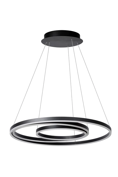 Lucide TRINITI - Lámpara colgante - Ø 80 cm - LED Regul. - 3000K - Negro - apagado